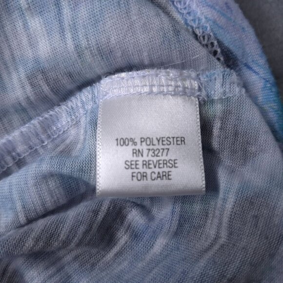 Apt. 9 Womens Top 2X Blue Abstract Print Short Sleeve Blouse Casual Pullover - Picture 5 of 5